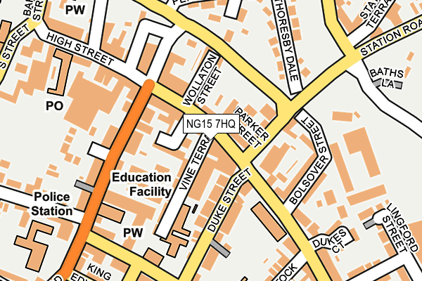 NG15 7HQ map - OS OpenMap – Local (Ordnance Survey)