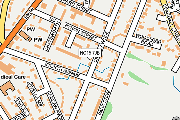 NG15 7JB map - OS OpenMap – Local (Ordnance Survey)