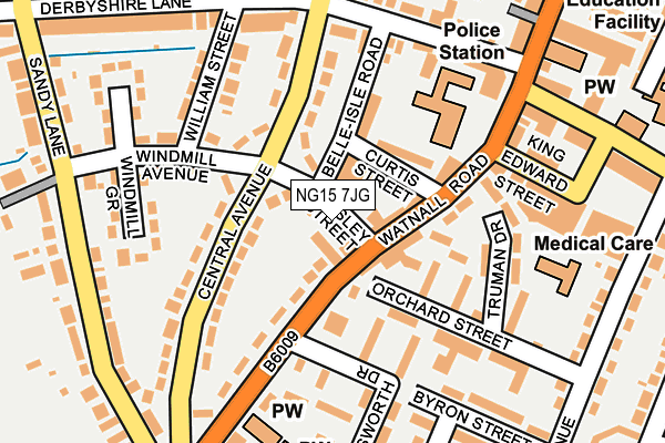 NG15 7JG map - OS OpenMap – Local (Ordnance Survey)