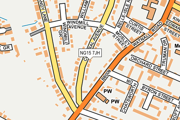 NG15 7JH map - OS OpenMap – Local (Ordnance Survey)
