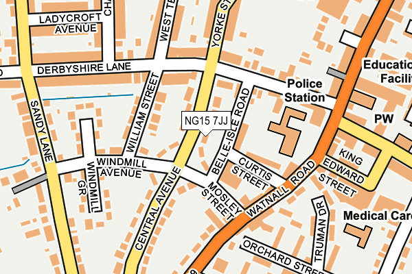 NG15 7JJ map - OS OpenMap – Local (Ordnance Survey)