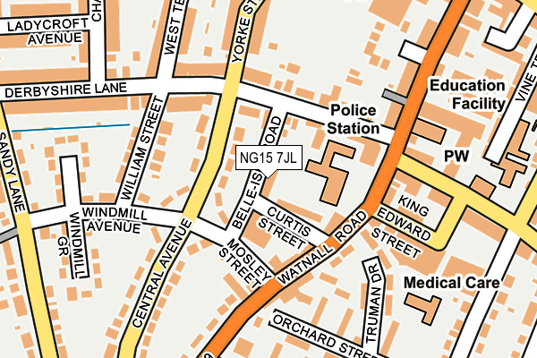 NG15 7JL map - OS OpenMap – Local (Ordnance Survey)