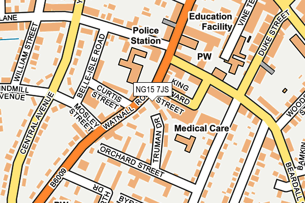 NG15 7JS map - OS OpenMap – Local (Ordnance Survey)
