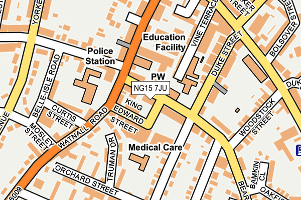 NG15 7JU map - OS OpenMap – Local (Ordnance Survey)