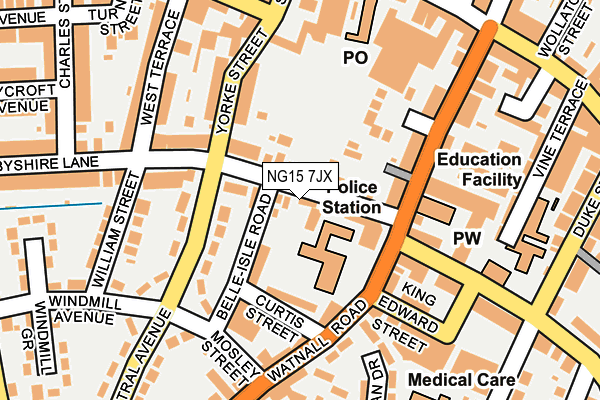 NG15 7JX map - OS OpenMap – Local (Ordnance Survey)