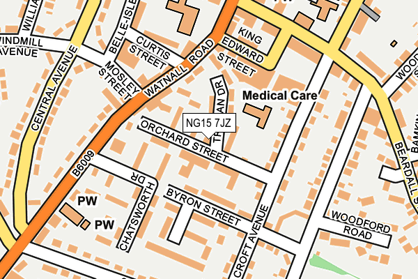 NG15 7JZ map - OS OpenMap – Local (Ordnance Survey)