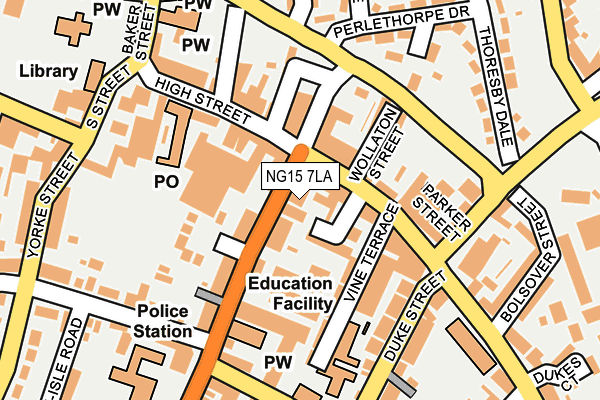 NG15 7LA map - OS OpenMap – Local (Ordnance Survey)