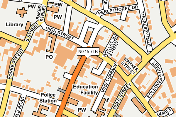 NG15 7LB map - OS OpenMap – Local (Ordnance Survey)