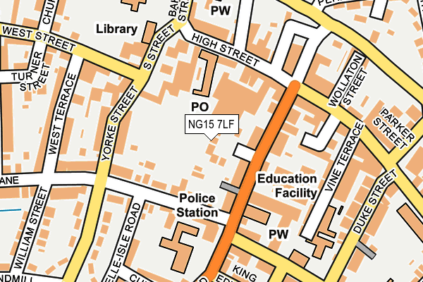NG15 7LF map - OS OpenMap – Local (Ordnance Survey)