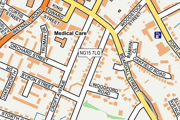 NG15 7LQ map - OS OpenMap – Local (Ordnance Survey)