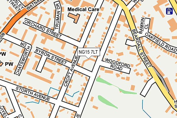 NG15 7LT map - OS OpenMap – Local (Ordnance Survey)