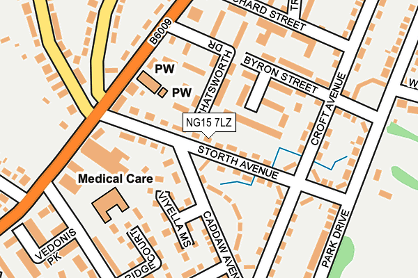 NG15 7LZ map - OS OpenMap – Local (Ordnance Survey)