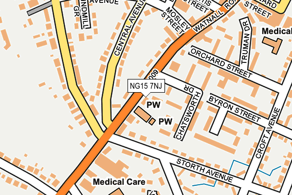 NG15 7NJ map - OS OpenMap – Local (Ordnance Survey)