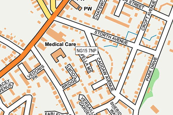 NG15 7NP map - OS OpenMap – Local (Ordnance Survey)