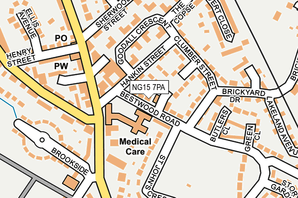 NG15 7PA map - OS OpenMap – Local (Ordnance Survey)