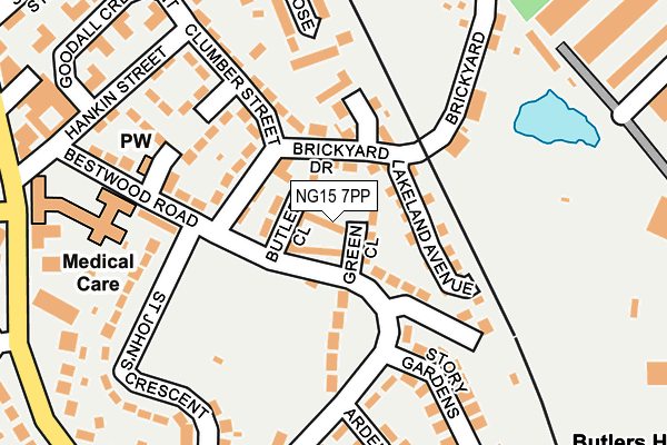 NG15 7PP map - OS OpenMap – Local (Ordnance Survey)