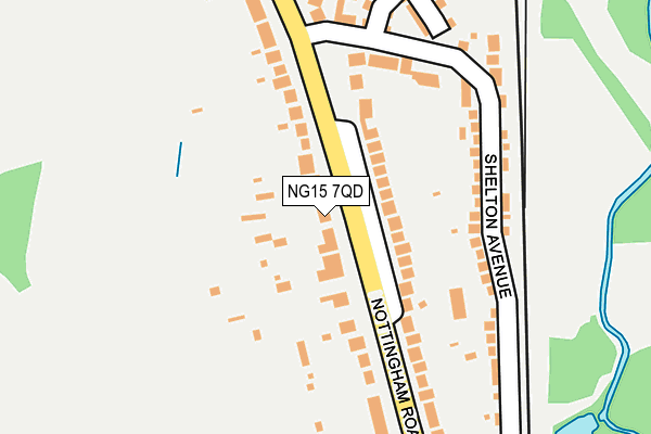 NG15 7QD map - OS OpenMap – Local (Ordnance Survey)