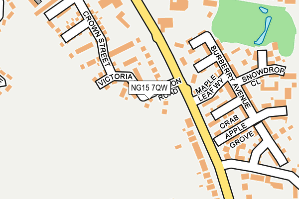 NG15 7QW map - OS OpenMap – Local (Ordnance Survey)