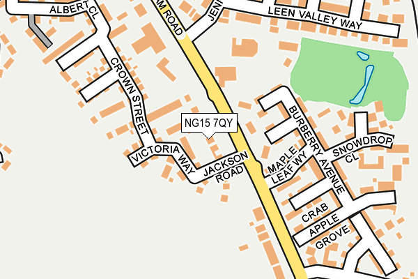 NG15 7QY map - OS OpenMap – Local (Ordnance Survey)