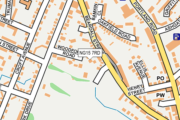 NG15 7RD map - OS OpenMap – Local (Ordnance Survey)