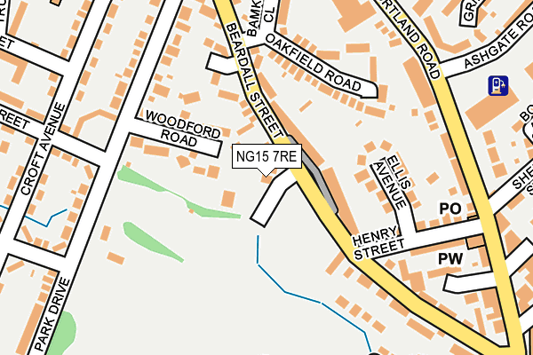 NG15 7RE map - OS OpenMap – Local (Ordnance Survey)