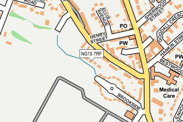 NG15 7RF map - OS OpenMap – Local (Ordnance Survey)