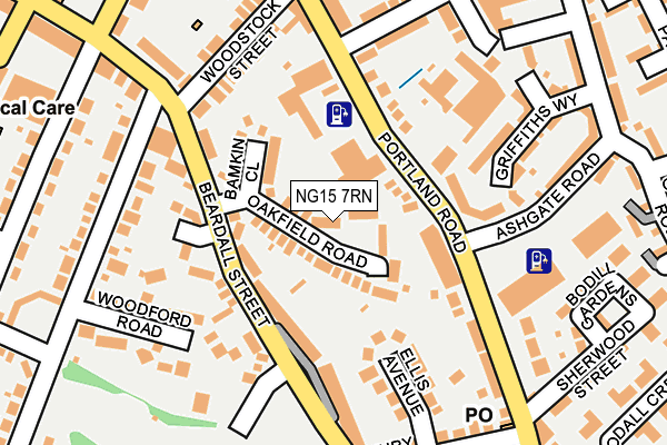 NG15 7RN map - OS OpenMap – Local (Ordnance Survey)
