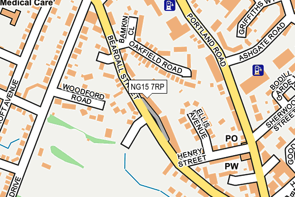 NG15 7RP map - OS OpenMap – Local (Ordnance Survey)