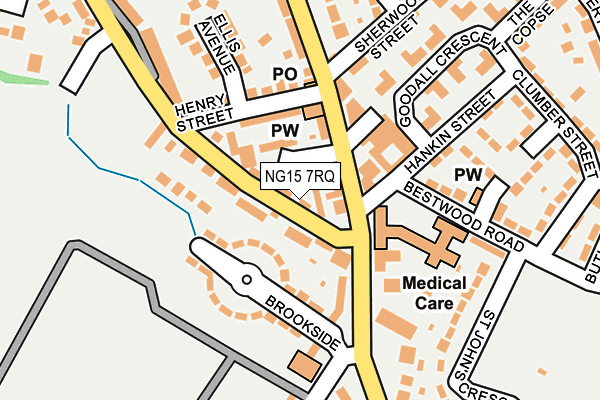 NG15 7RQ map - OS OpenMap – Local (Ordnance Survey)