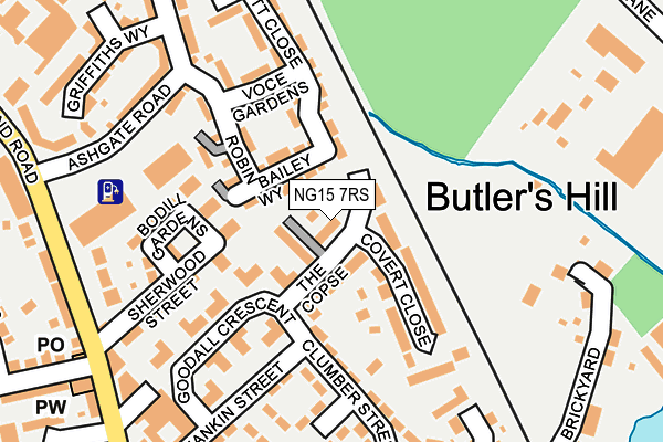 NG15 7RS map - OS OpenMap – Local (Ordnance Survey)