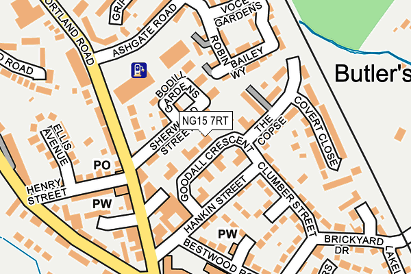 NG15 7RT map - OS OpenMap – Local (Ordnance Survey)