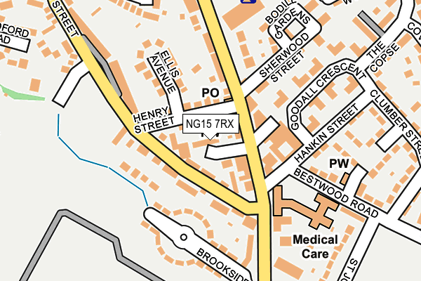 NG15 7RX map - OS OpenMap – Local (Ordnance Survey)