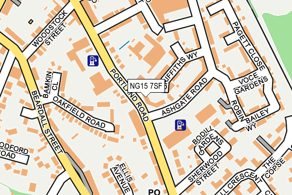 NG15 7SF map - OS OpenMap – Local (Ordnance Survey)