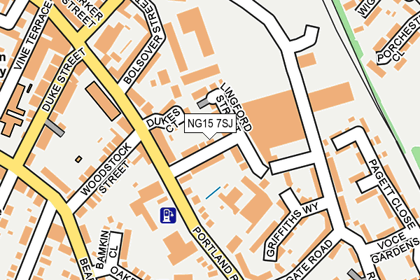 NG15 7SJ map - OS OpenMap – Local (Ordnance Survey)