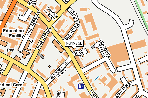 NG15 7SL map - OS OpenMap – Local (Ordnance Survey)