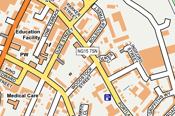NG15 7SN map - OS OpenMap – Local (Ordnance Survey)