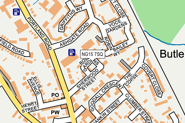 NG15 7SQ map - OS OpenMap – Local (Ordnance Survey)