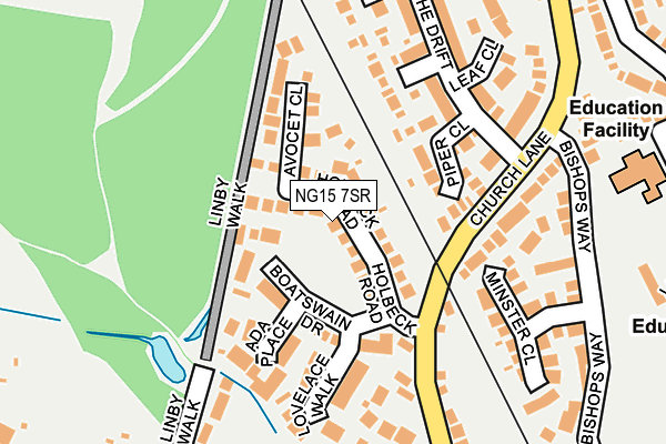 NG15 7SR map - OS OpenMap – Local (Ordnance Survey)