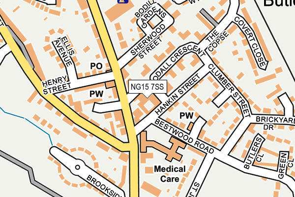 NG15 7SS map - OS OpenMap – Local (Ordnance Survey)