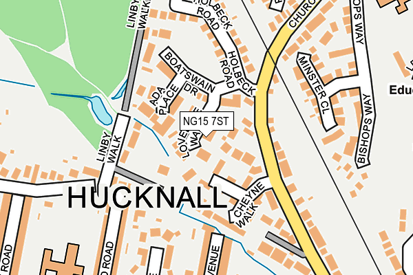 NG15 7ST map - OS OpenMap – Local (Ordnance Survey)