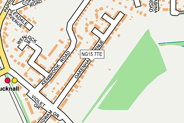 NG15 7TE map - OS OpenMap – Local (Ordnance Survey)