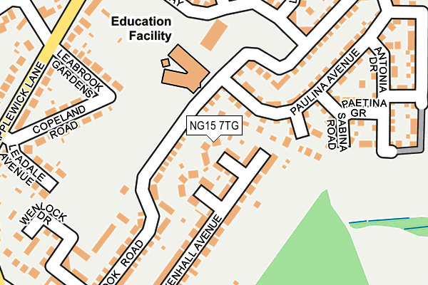 NG15 7TG map - OS OpenMap – Local (Ordnance Survey)