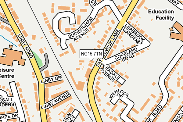 NG15 7TN map - OS OpenMap – Local (Ordnance Survey)