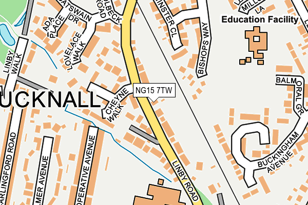 NG15 7TW map - OS OpenMap – Local (Ordnance Survey)