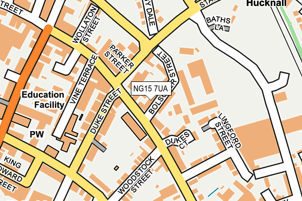 NG15 7UA map - OS OpenMap – Local (Ordnance Survey)
