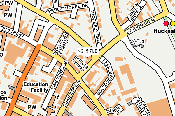 NG15 7UE map - OS OpenMap – Local (Ordnance Survey)