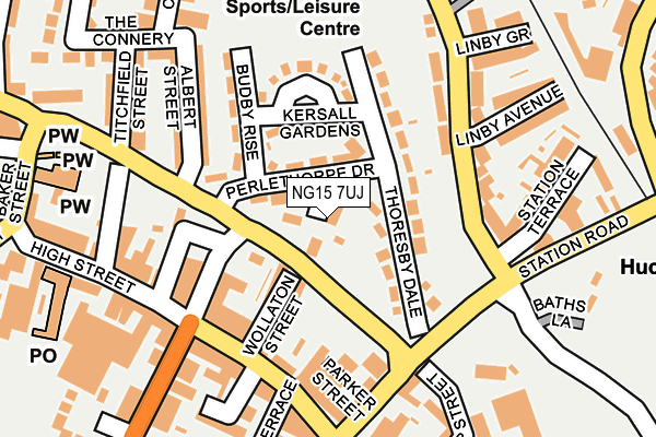 NG15 7UJ map - OS OpenMap – Local (Ordnance Survey)