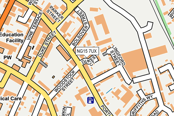 NG15 7UX map - OS OpenMap – Local (Ordnance Survey)