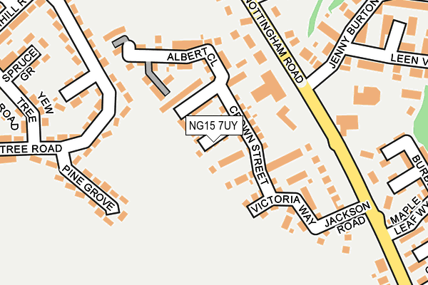 NG15 7UY map - OS OpenMap – Local (Ordnance Survey)