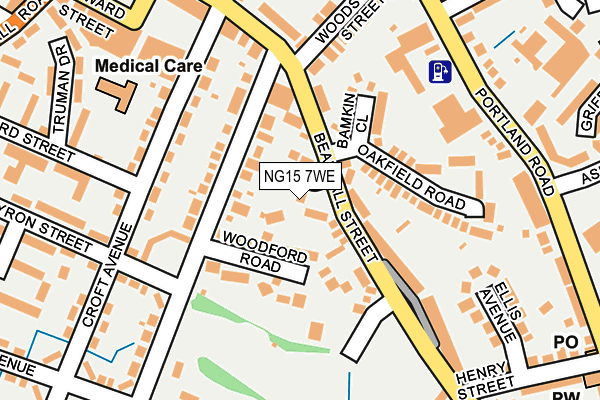NG15 7WE map - OS OpenMap – Local (Ordnance Survey)